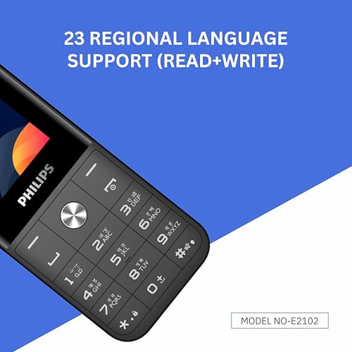 Image of PHILIPS All-New E2102 Sleek & Stylish |Keypad Mobile with 1.77 inch Screen|1000 MAH Battery | 2030mm Speaker| Wireless FM | Bright Torch| Digital Camera|CoolGray