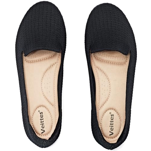 Veittes Women's Wide Width Flats Shoes,Fashion Ballet Flat