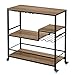 Desserte Micro-Ondes avec roulettes pour Cuisine et Salle à Manger, Chariot de Service avec Étagères de Rangement , en Bois et Métal, Marron, 90 x 40 x 95,5 cm
