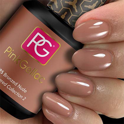 Pink Gellac Shellac Gel Nagellack 15 ml für UV LED Lampe | 195 Bronzed Nude Braun | Gel Nail Polish for UV Nail Lamp…