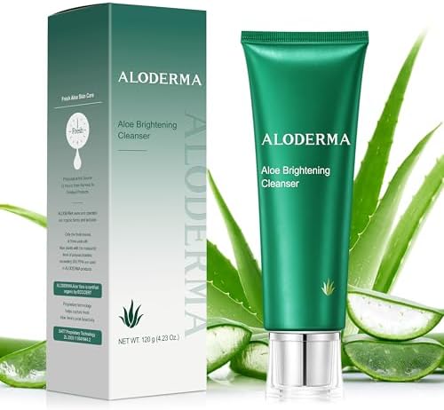 Aloderma Brightening Face Cleanser with Organic Aloe & Niacinamide, 4.2 oz