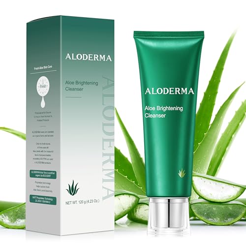 Aloderma Skin Brightening Face Cleanser Made with Organic Aloe Vera - Natural Brightening Daily Face Wash with Niacinamide & Papaya for Radiant Skin Tone - Natural Formula for Everyday Use, 4.2oz
