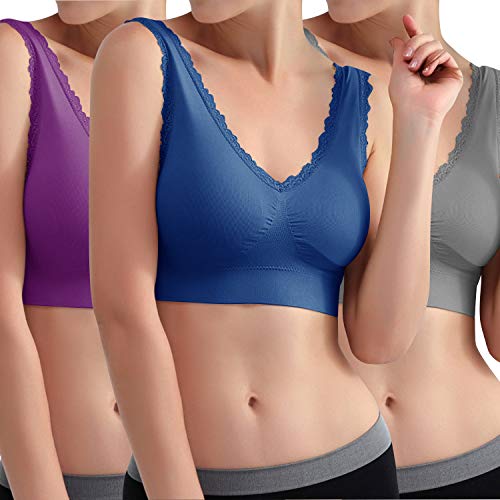 Libella 3er Pack Damen Sport BH Bügelloser Bustier Wohlfühl-BH Komfort-BH...