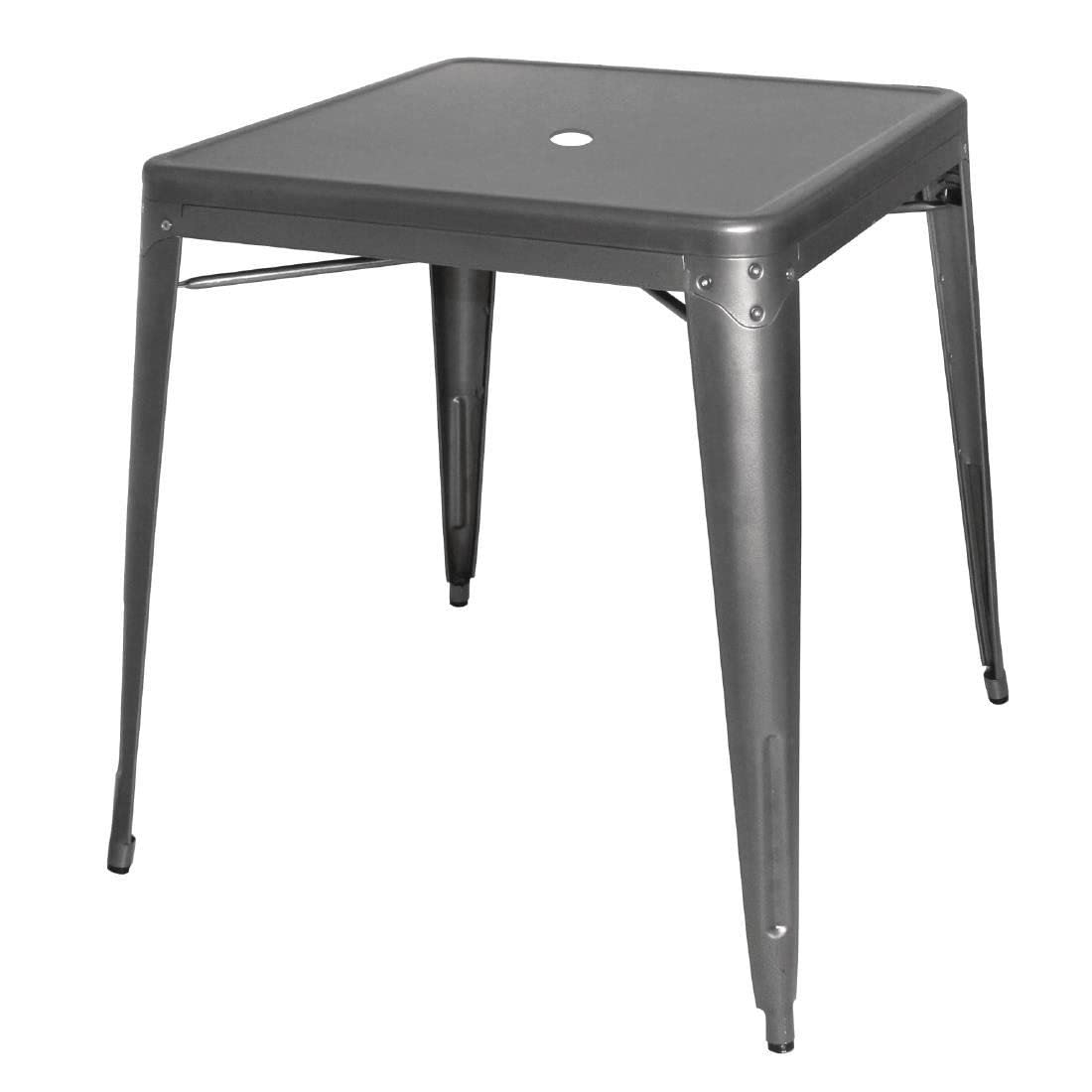 Bolero quadratischer Bistrotisch aus Stahl Grau 66cm