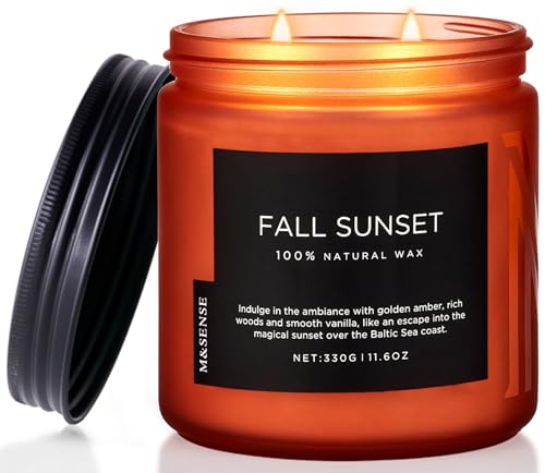M&SENSE Baltic Amber Vanilla Scented Candle, 70 Hours Long Lasting Burn Clean Soy Wax Non Toxic...