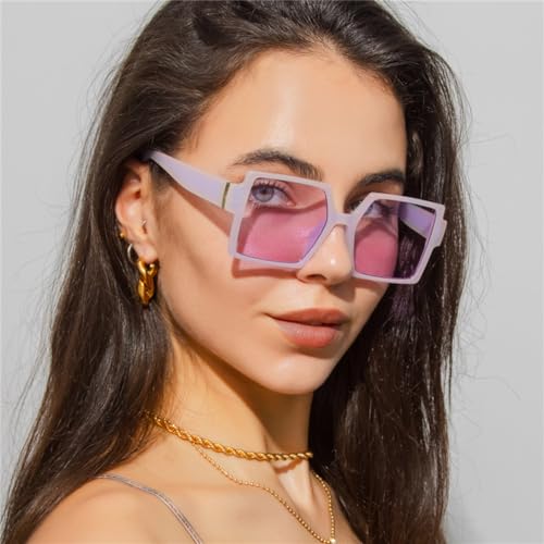 Vintage Oversize Square Sunglasses Women Retro Big Frame Female Sun Glasses Black Gradient Eyeglasses4