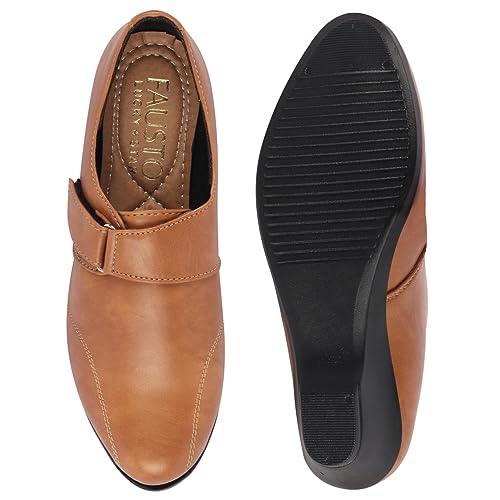 Image of FAUSTO Women's Outdoor Fashion Hook and Loop Platform Heel Wedges