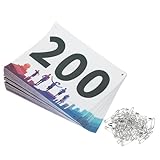 PATIKIL Tearproof Running Bib Numbers 7x6 Inch, 1-200 Waterproof Race Competitor Numbers with Safety Pin for Marathon Sports Game Competition Runner, Multicolor