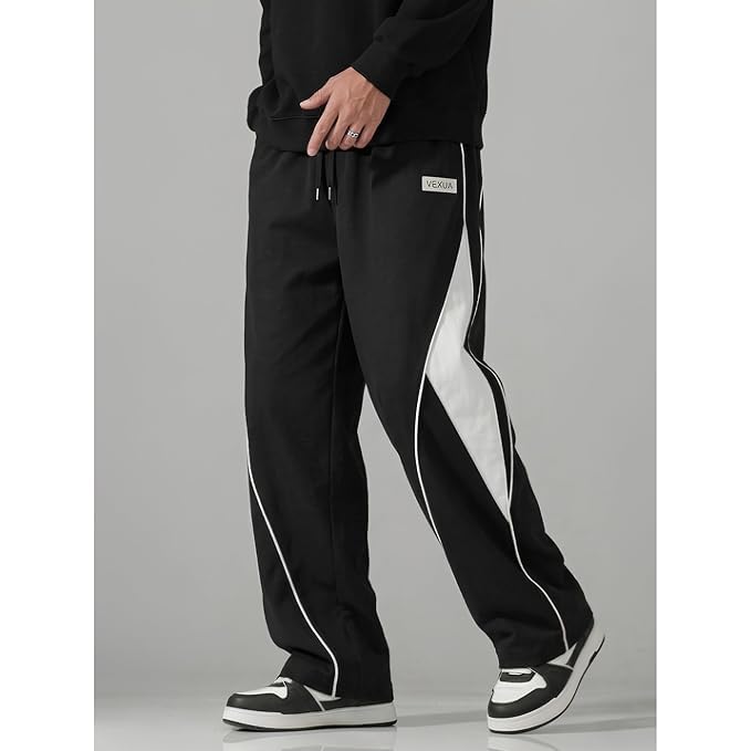 Image of Men's Stylish Track Pants, Loose Fit Joggers with Elastic Waistband, Comfortable Sports Lower for Gym, Running, Workout, Casual Wear & Daily Use