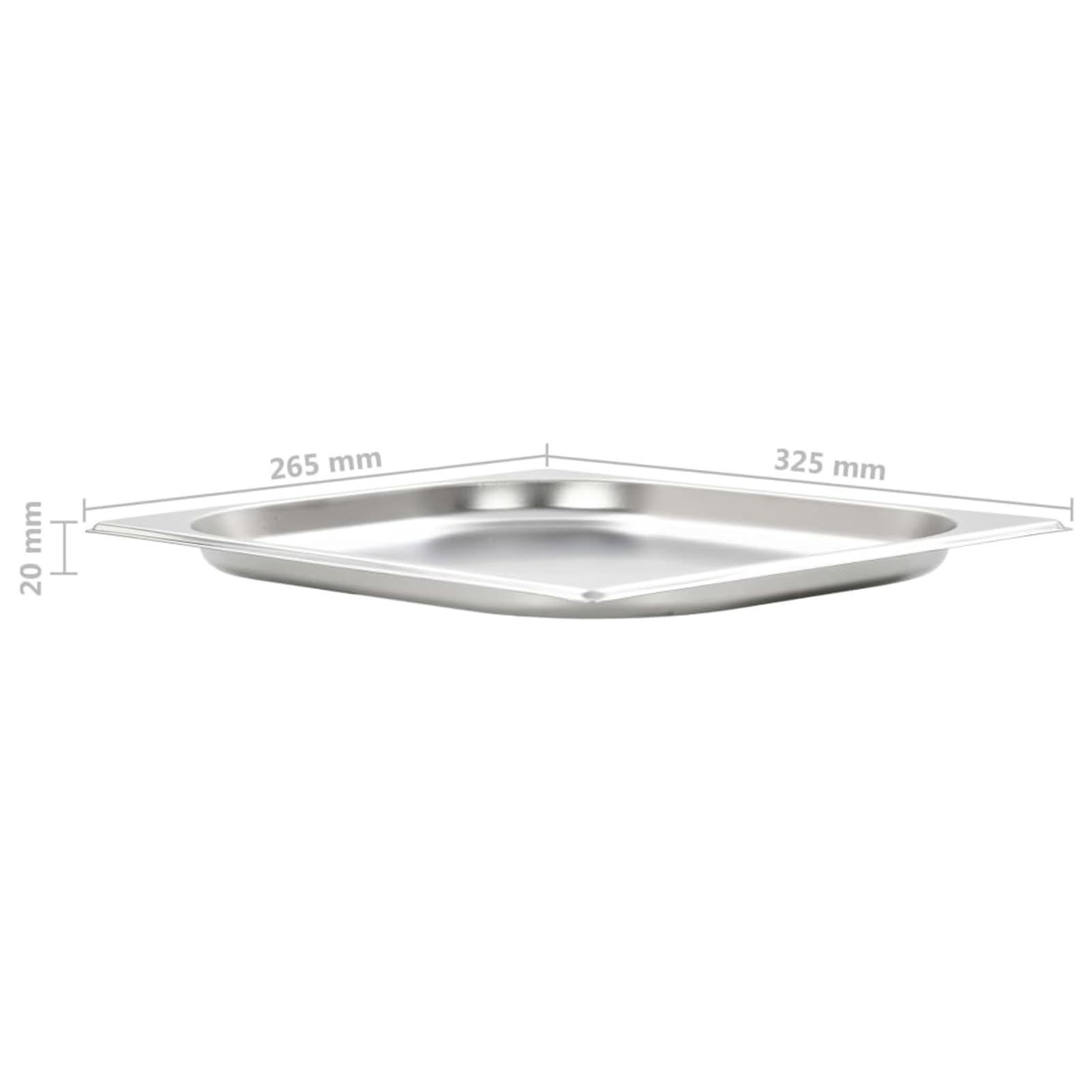 Brokky Contenitori Gastronorm 8 pz GN 1/2 20 mm in Acciaio Inox-Contenitore, Acciaio Inossidabile Contenitore gastronorm