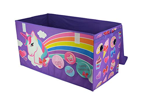 Image of Idea Nuova JoJo Siwa Collapsible Children's Toy Storage Trunk, Durable with Lid, Purple