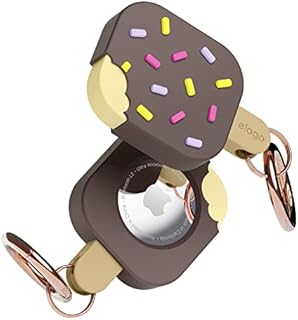elago Etui na lody kompatybilne z brelokiem Apple AirTag, kompatybilne z etui AirTag - ochrona przed upadkiem, karabińczyk (klucze do toru, plecaki, torebki), urządzenie do śledzenia nie jest dołączone (ciemnobrązowe)