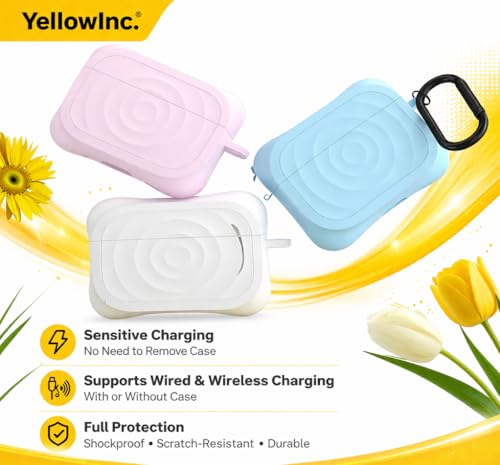 Image of Case Cover Compatible with Apple AirPods 4 (Earbuds Not Included) (Wave Pattern Pink)