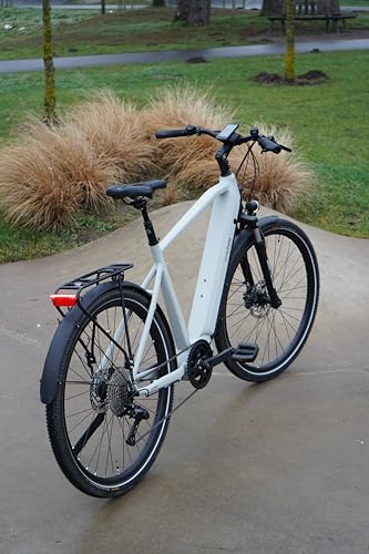 Prophete Entdecker 5.0 E-Bike – 28\ Trekkingrad – Mittelmotor AEG SportDrive II 250 W/100 Nm – 48 V/800 Wh Akku bis 220 km Reichweite – Deore 10-Gang – Hydr. Scheibenbremsen – grau - RH 54 cm