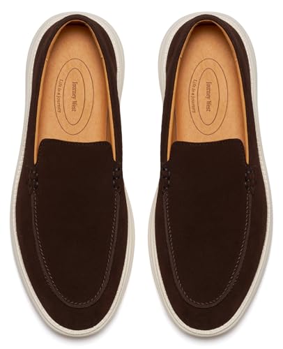 Image of Journey West Men's Comfort Casual Slip-on Suede Leather Loafers Shoes for Men