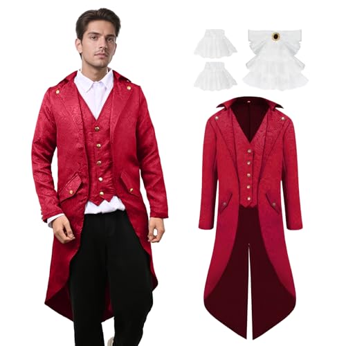 YORDET Abrigo medieval steampunk gótico retro para hombre,