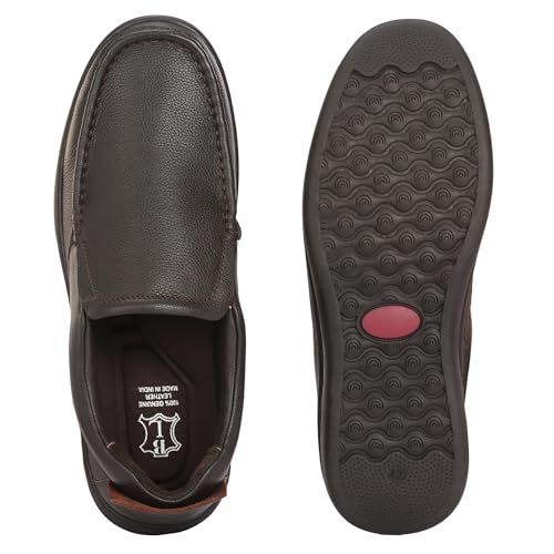 Image of Blue Leather by Centrino Genuine Leather Slip-On Men's Formal Shoe |Stylish with Soft Cushioned Insole |Trendy Non Lace-Up Design |Durable Leather with Anti-Skid Sole | Perfect for Formal Wear (3998)