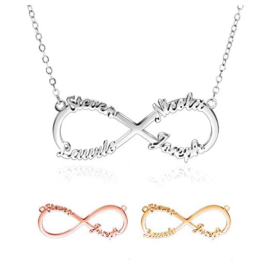 Collar con Nombre Personalizado - Collar Infinito Plata 925 Mejores Amigas Collares- Collares Mujer & Hombres -2,3,4 Entonces