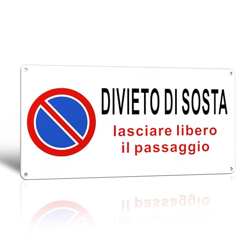 TAKULA Cartello Divieto di Sosta - Lasciare Libero il Passaggio,30 * 15CM Cartello Passo Carrabile-Divieto di Sosta Lasciare Libero il Passaggio