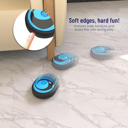 Image of Mirana Baby Air Ball | Hoverball Puck Toy for Kids & Toddlers | USB Rechargeable Type-C Battery Powered Football | Indoor Floating Hover Soccer Ball | Best Gift for Boys and Girls 2-10 Year (Blue)