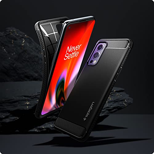 Image of Spigen Rugged Armor | OnePlus Nord2 5G Case [Air Cushion Protection] [Flexible] OnePlus Nord2 5G Back Cover | TPU - Matte Black