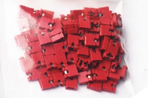 2.54mm Standard Computer Jumper Caps 100pack - red by CorpCo