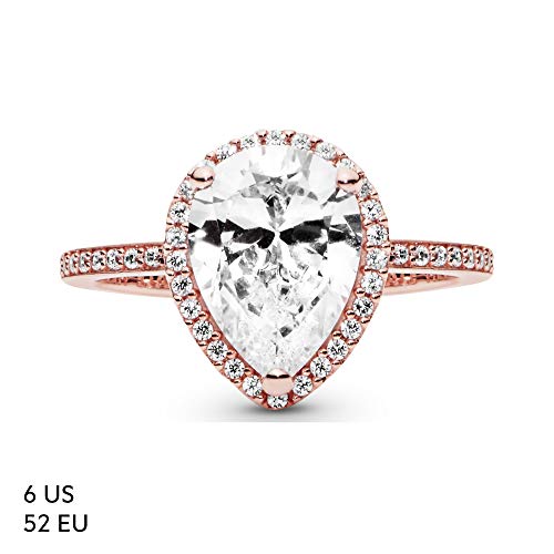 Pandora Sparkling Teardrop Halo Ring - Rose Gold Ring for Women - Layering or Stackable Ring - Gift for Her - 14k Rose Gold-Plated Rose - Size 6 Pandora Sparkling Teardrop Halo Ring - Rose Gold Ring for Women - Layering or Stackable Ring - Gift for Her - 14k Rose Gold-Plated Rose - Size 6 - Image 5