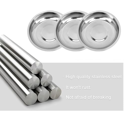 YJFY 10 Stück Edelstahl Teller Meeresfrüchte Teller Soßenschüsseln Camping Metall Haltbarkeit Zum Portionieren von Schnecken, Austern, Sojasauce usw. (10cm)