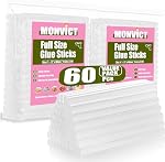 Hot Glue Gun Sticks, 60 Pack MONVICT Glue Sticks with 4" Long 0.43” Diameter, Craft Hot Glue Pastes All Purpose Hot Melt Glue Sticks for Most Glue Guns, Clear Glue Sticks for DIY, Arts & Crafts