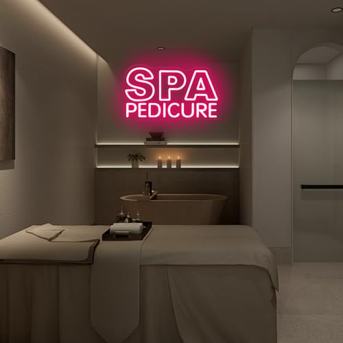 Image of SPA Pedicure Neon Sign, Spa Beauty Salon Business LED Light | USB Powered Dimmable Nail Salon Beauty Studio Wall Decor Business Open Welcome Wall Art, 15.7 inchx7.3 inch