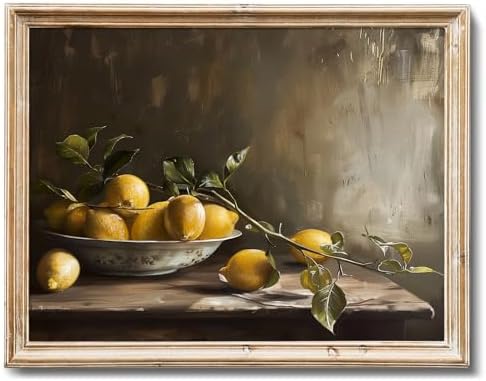 Vintage Lemon Wall Art Prints, 8x10" Unframed Farmhouse Kitchen D...