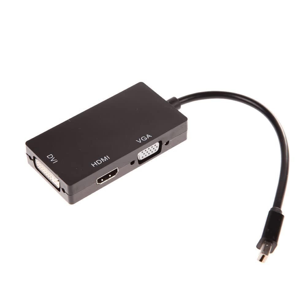 Madhabi 3-in-1 Mini DisplayPort to HDMI VGA DVI Adapter – Thunderbolt Compatible Multiport Video Converter for MacBook Pro, Laptop, PC to Monitor, HDTV, Projector – Black-image-31