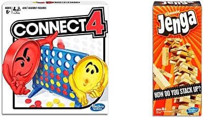 Hasbro Gaming Jenga Classic and Connect 4 Game Bundle