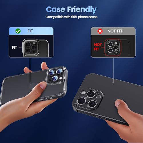 Image of CACOE Camera Protective Case for iPhone 17 Pro Max /17 Pro /16 Pro Max /16 Pro /15 Pro Max /15 Pro /14 Pro Max /14 Pro, [Scratch-Resistant] [Drop-Proof] [Strong Adhesive] (Black)