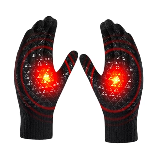 LOMUG Beheizbare Handschuhe, USB Beheizte Handschuhe, Strickhandschuhe Mit Heizung für Männer und Frauen, Handwärmer Wärmehandschuhe für die Hände am Motorrad oder...