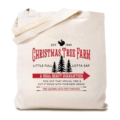 TSIIUO Women's Christmas Tree Farm Canvas Tote Bag...