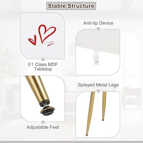 WOLTU Set Tocador con Espejo LED 3 Temperaturas, Taburete de Terciopelo, 3 Cajones de Madera Maciza, 100×40×122 cm, Mesa de Maquillaje Moderna Blanco Champán - imagen 8