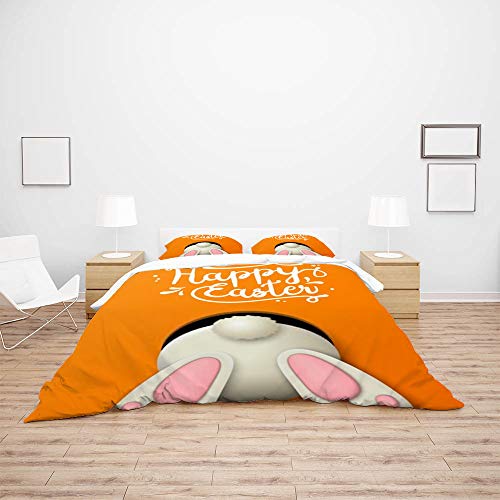 Housse de couette lapin rose en microfibre premium CHEHONG - 4