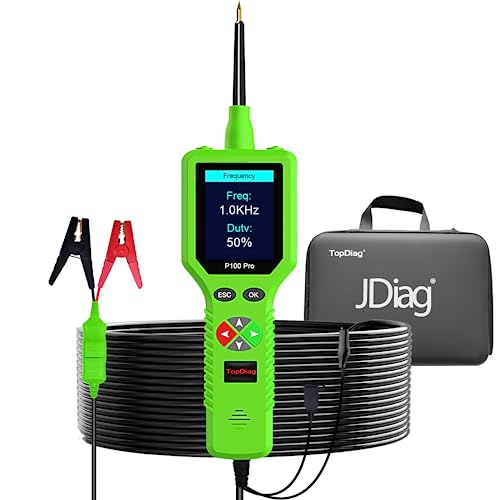 Topdiag P100 Pro Power Circuit Probe Kit Electric Tester Tool 9-30V Circuit Tester Automotive Digital Multimeter Tester Oscilloscope Circuit Breaker Finder 12V 24V Voltage Tester For Cars Motorcycle #TOP12