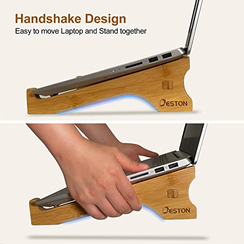 Deston-Laptop-Stand-for-Desk-Ergonomic-Bamboo-Computer-Stand-Detachable-Notebook-Lift-Riser-Ventilated-Holder-Compatible-with-MacBook-Dell-XPS-Samsung-All-10-15-Laptops