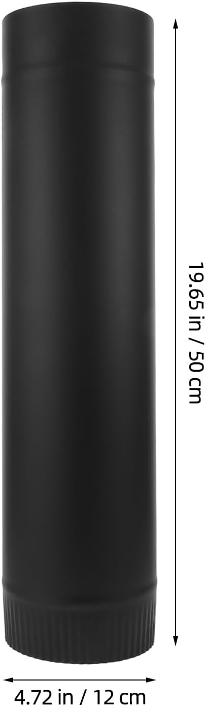 Luxshiny Stainless Steel Chimney Flue Extension Pipe 125mm Heat-Resistant Vent Tube for Wood Burning Stove Indoor Fireplace and Outdoor Camping