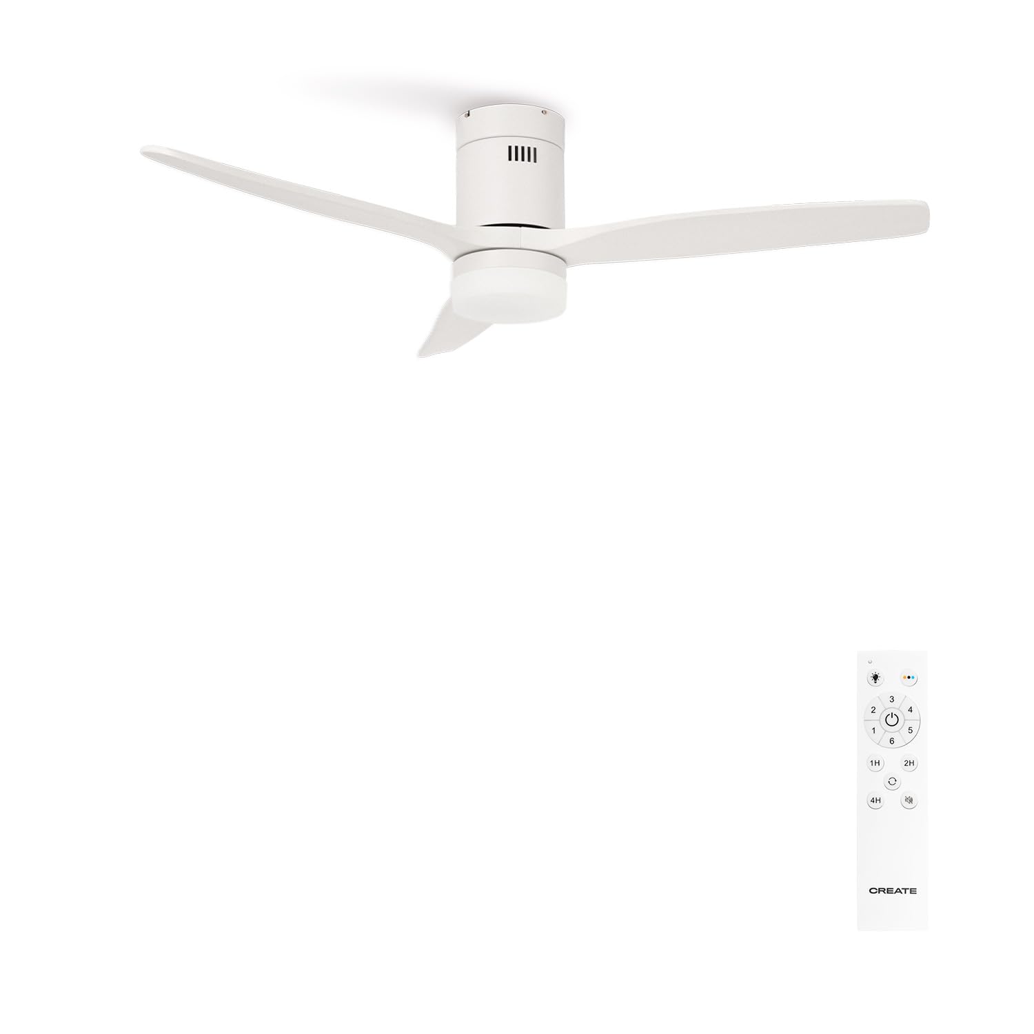 CREATE / WINDCALM S/Ventilador de techo ABS con luz blanco con mando / 40W, Silencioso, Ø112 cm, 6 velocidades, 3 temperaturas de luz, temporizador, función verano-invierno