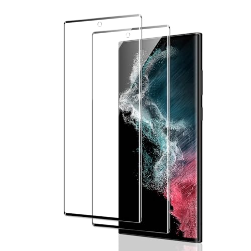 Protector de Pantalla Samsung Galaxy S22 Ultra 5G Accesorios, 2 Piezas Vidrio Cristal Templado, 3D Cobertura Completa, Dureza 9H, Anti-Rasguños, Alta Definición, HD Protección Film