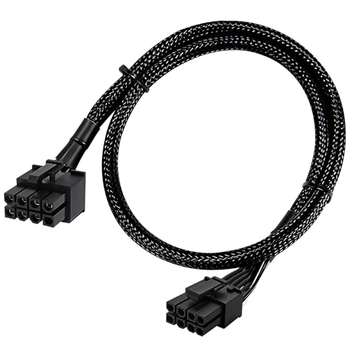Braided PCIe Cable Compatible with Corsair Type 3 Type 4 PSU 8 Pin to 6+2 GPU Power Cable Sleeved 18AWG Modular GPU Cable 25.5 Inch Replacement Corsair PSU Cable (Not for Type 5)
