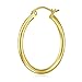 14k REAL Yellow Gold 2mm Thickness Hinged Hoop Earrings (25 x 25 mm)