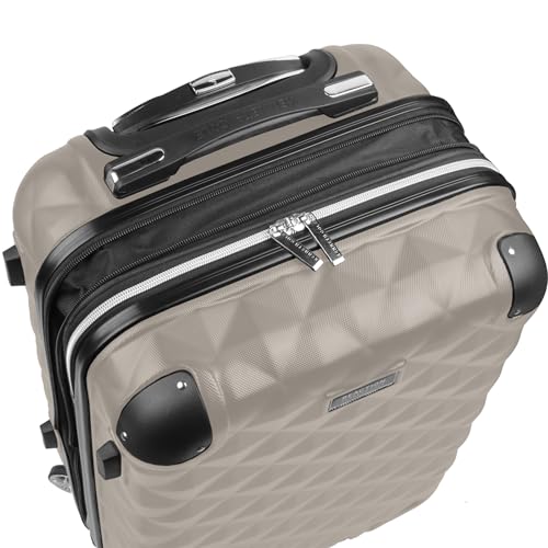Image of Kenneth Cole REACTION Diamond Tower Collection Lightweight Hardside Expandable 8-Wheel Spinner Travel Luggage, Rye, 28-Inch Checked