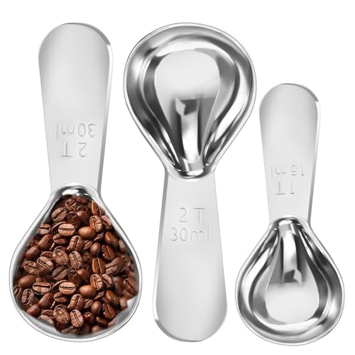 Stainless Steel Coffee Scoop Set - 3 Pc Measuring Spoons
