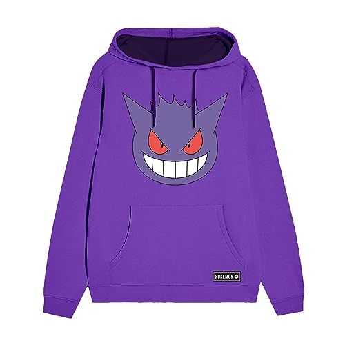 Heroes Inc. Pokemon Gengar Face Purple M - Sudadera con capucha unisex (talla M), color morado, morado, M