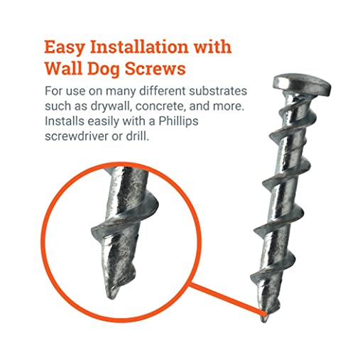 Image of PHS Wall Dog Drywall Picture Hangers - 3 inch Heavy Picture Hanging Hardware with Drywall Screws and Bumpers - Supports 100 lbs - 2 Pack Dry Wall Hooks for Hanging and Secure Mounting