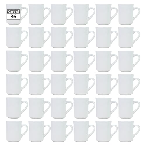 Vaso de cerámica comercial 8 oz blanco brillante, pack 36 miniatura 1